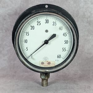 Vintage ACCO Helicoid Pressure Gage 60 PSI Industrial Machinist Gauge Steampunk